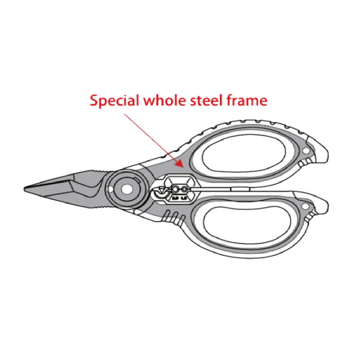High Quality Wholesale Hand Tool Professional Electrician Scissors for Efficient Electrical Work