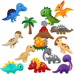 Dinosaur Sewing Craft Kit DIY Kids Craft Educational Beginners Sewing Stuffed Animal Felt Plush Ornaments Set
