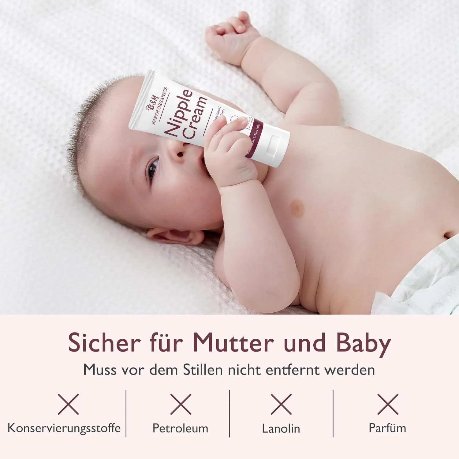 Natural Nipple Cream Vegan Lanolin free Nipple Balm Soothing Cream for Nipples Breastfeeding Essentials for Nursing Pumping Moms