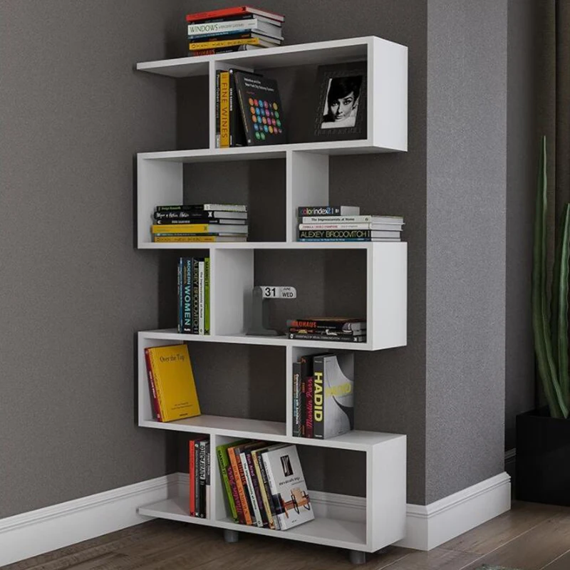 
5 Tiers wooden library block Book Shelves indoor Bookcase Books Organization storage Display Rack for home office decoration 