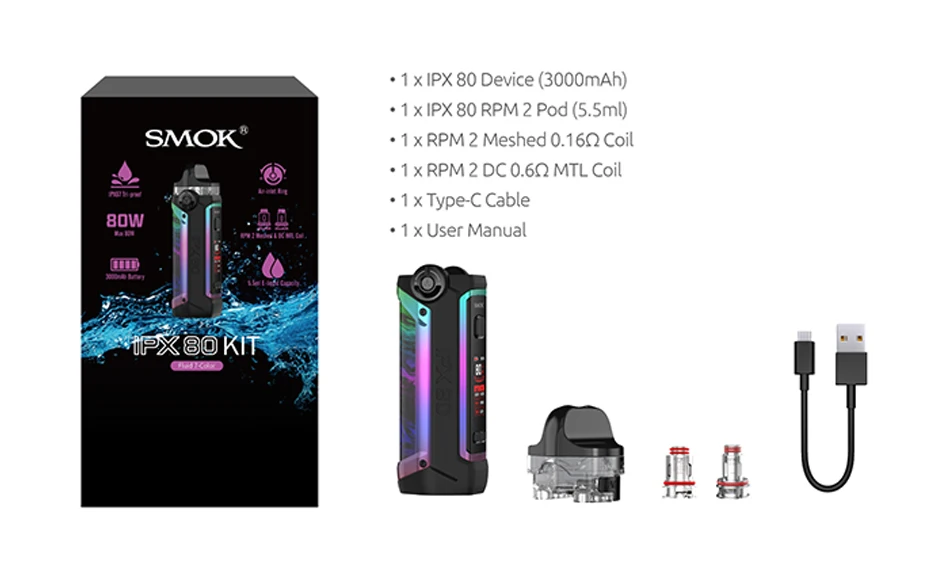  Другие горячие продажи SMOK IPX 80 VW Pod Kit