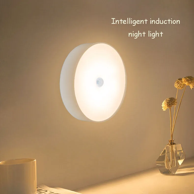 Wireless rechargeable motion sensor Night light for home hallway cabinets, bedroom USB charging LED bedside night light