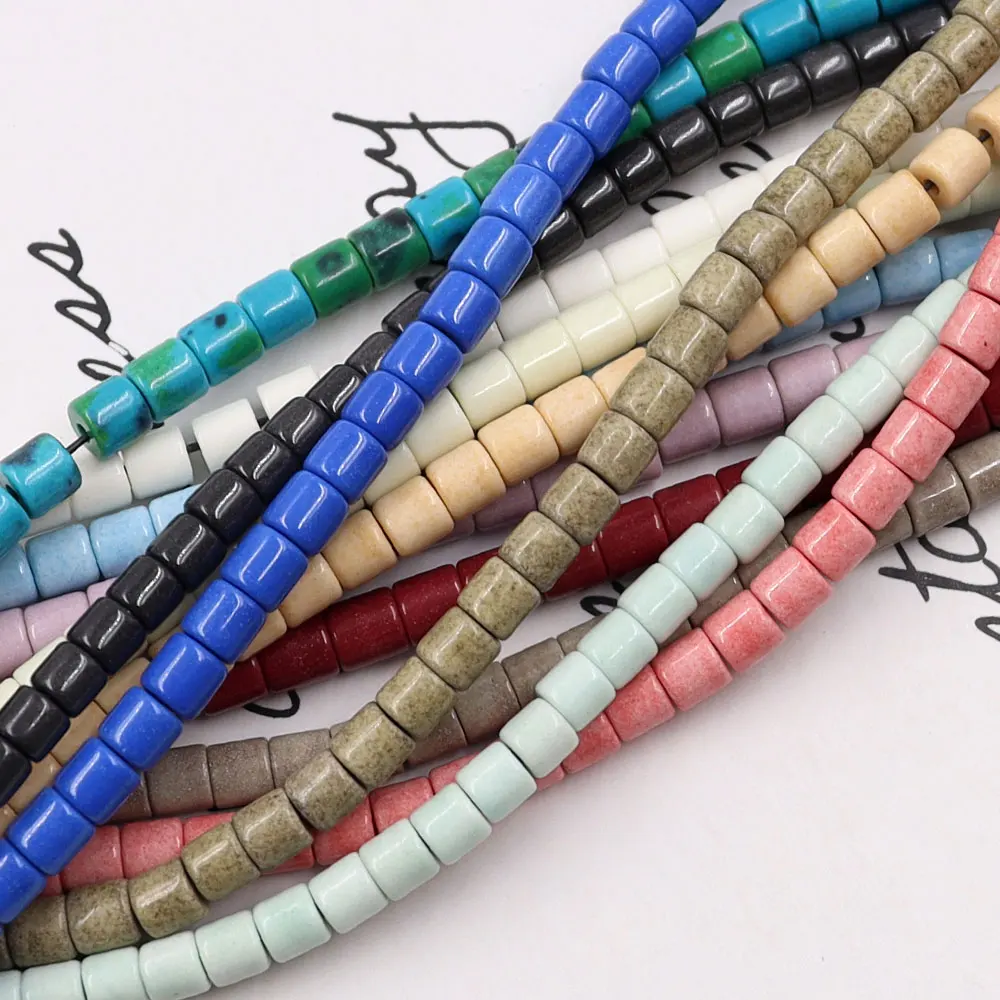 4x4MM cylinder shaped Anion oxide blue beaded strings gemstone beads natural for diy
