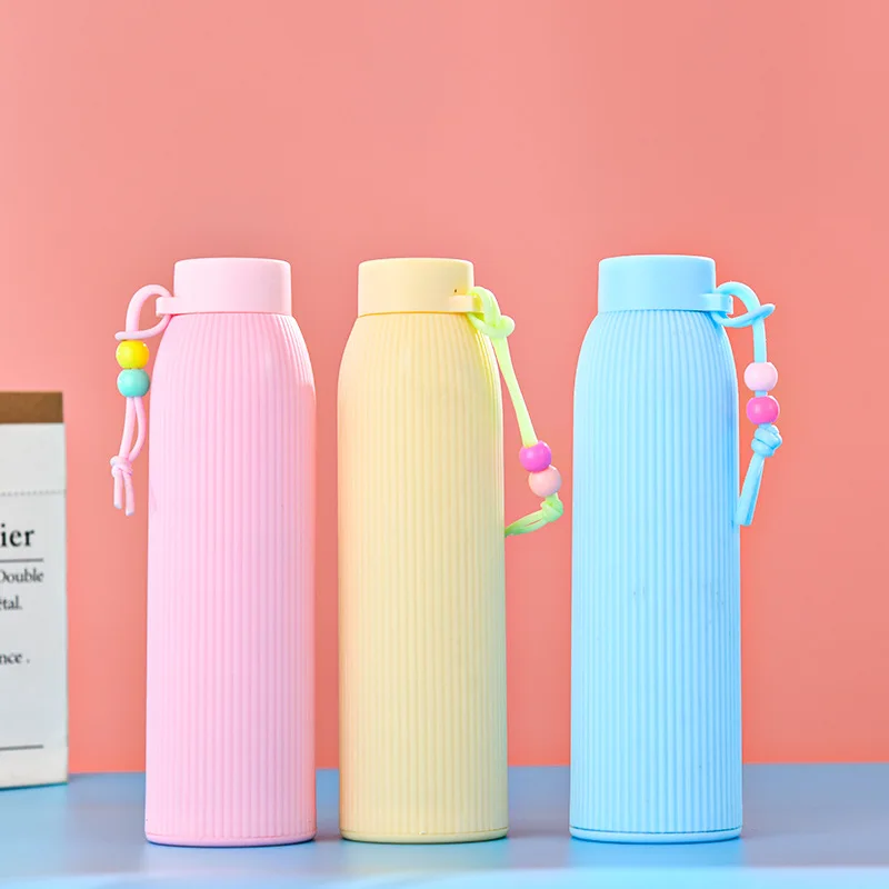 Factory BAP free portable double 300ml wall water bottle glass beverage bottle