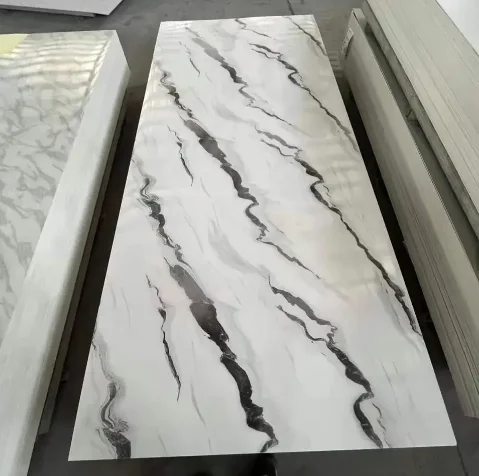 Cheapest PVC wall cladding UV marble sheet UV panels WPC wall panel UV marble sheet for indoor and outdoor decoration on sale