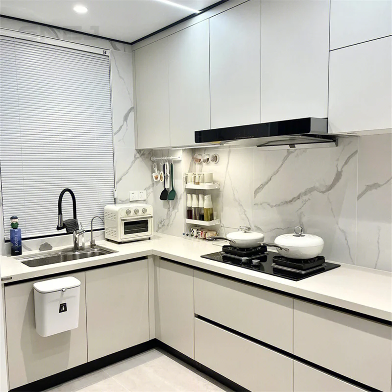 Modern Custom Designs Ready to Assemble Kitchen Cabinets Modular Complete sets White Solid Wood Cabinet from China