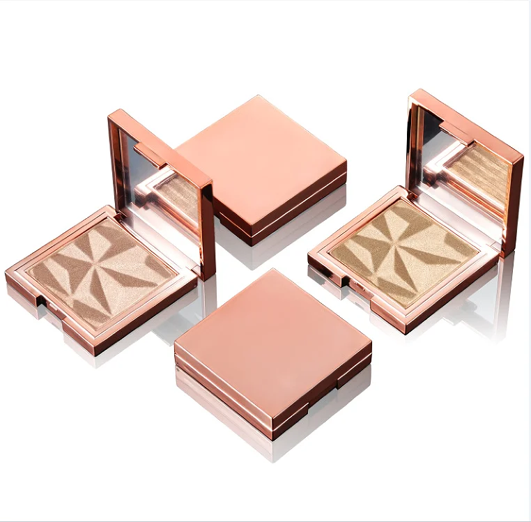 Private label glitter single pressed high lighter makeup shimmer bronzer face pigment cosmetics illuminator highlighter palette