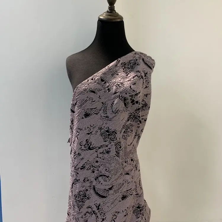 High Quality Purple Retro Ink Flower Pattern Fancy Fabric And Textiles For Clothing