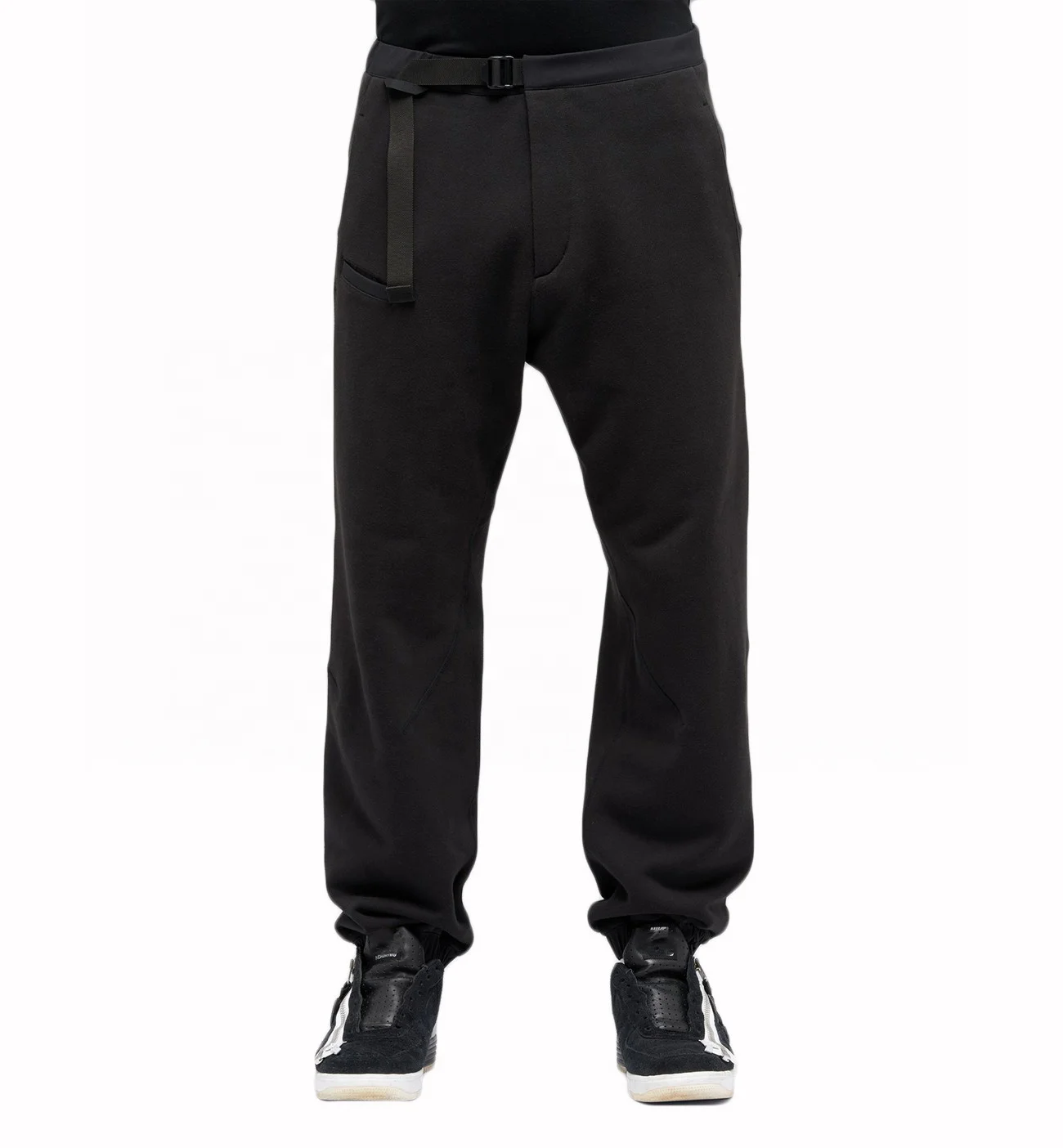 Oem Custom Logo Jogger Sweatpants Winter 100% Fleece Hight Elastic Trousers Logo Printed Wide- Leg Track Pant For Men
