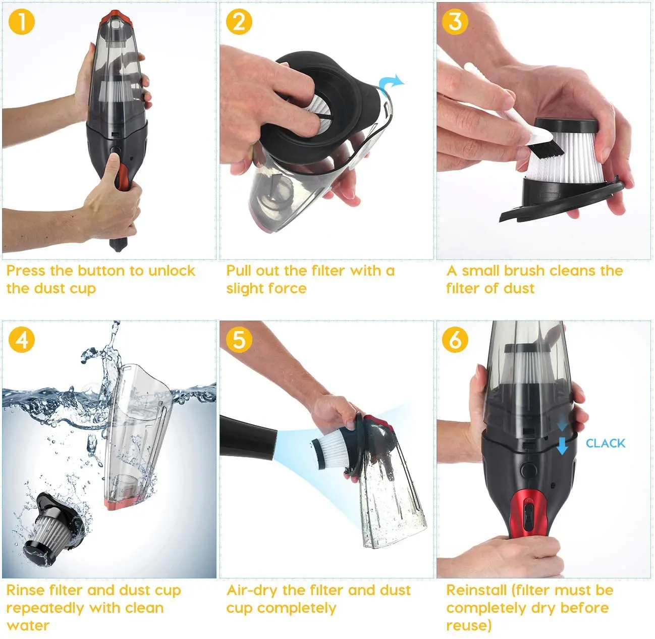 Factory Supplies Car Cigarette Lighter Power Supply Mini Handheld Car Vaccum Cleaners Cordless Strong Power Suction For Car&Home