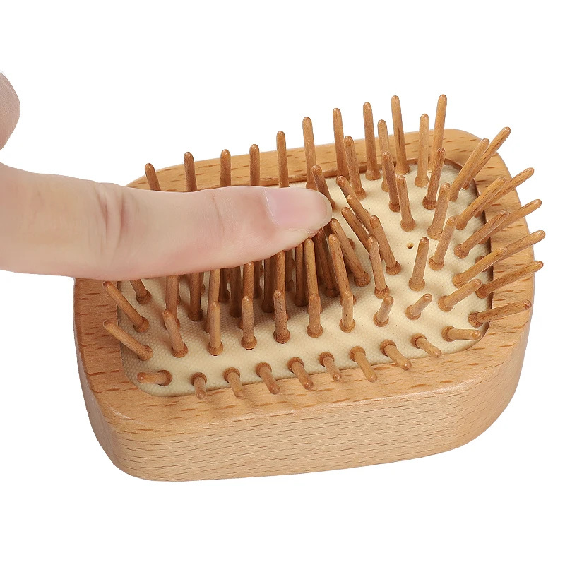 Shampoo Brush Wooden Scalp Massager Brush Natural Beech Wood Hair Comb
