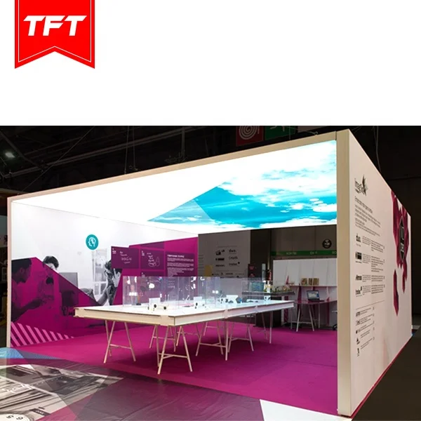 Manufacturers In China Unique Design Metal Frame Adjustable Backlit 8Ft Trade Show Booth Shelf For Uk