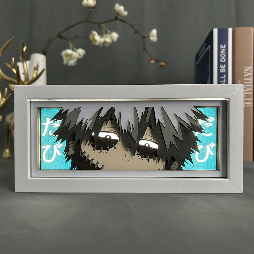Creative Gift  Cartoon Character Uzumaki Anime Figure Paper Decorative Frame Lamp LED Luminous Shadow 3D Paper Carving Lamp