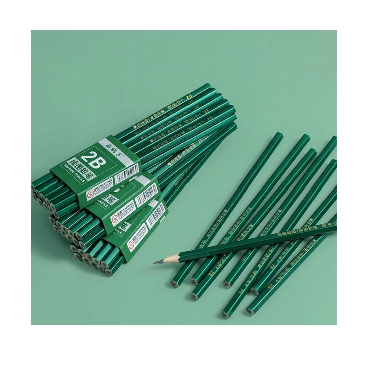 High quality wooden standard pencils 12PCS 2B HB pencil with eraser for sketching writing
