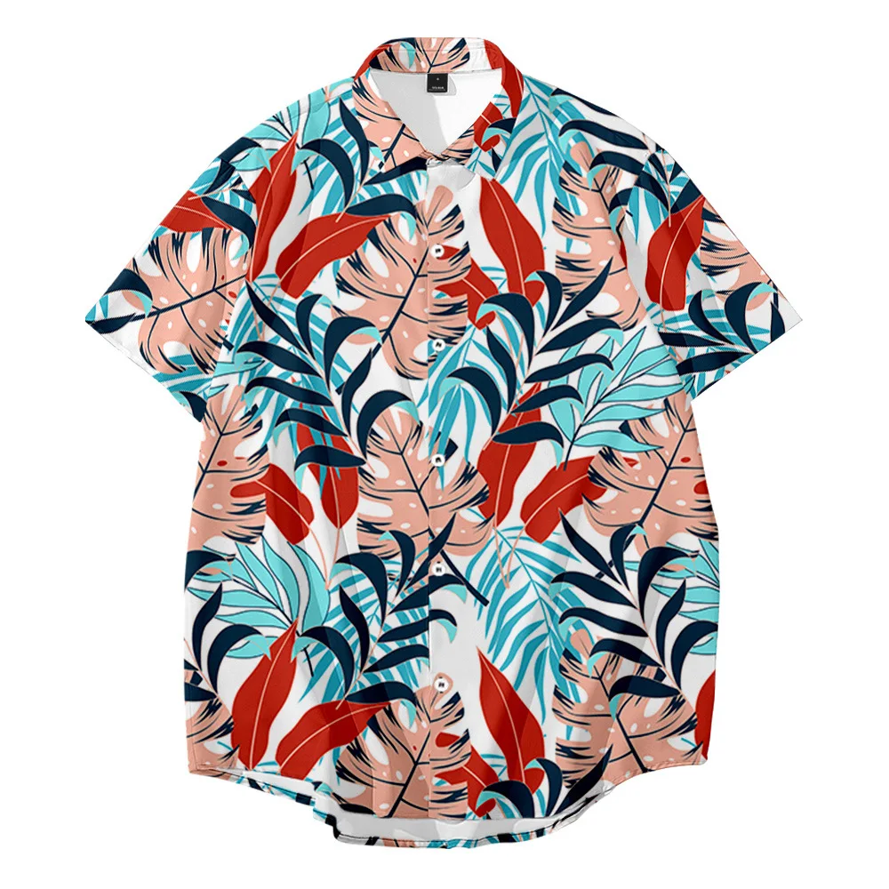 
hawaiian trend faked silk short sleeve summer beach casual soft shirts men printing fashion mens shirt short sleeve 