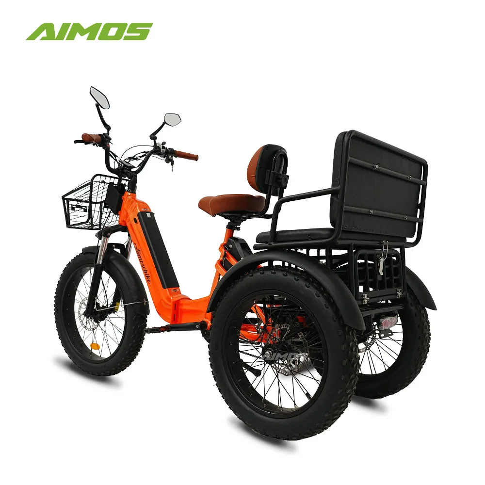 Aimos 750w 1000w powerful Rear motor electric tricycle 3 wheels folding e trike cargo bike fat tire electric trike