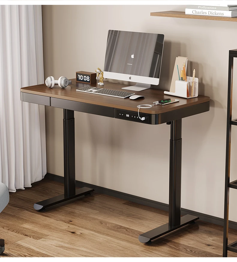 YZ Ergonomic Office Electric Height Adjustable Sit To Stand Standing Desk With Drawer  Standing Desk With USB Type-C