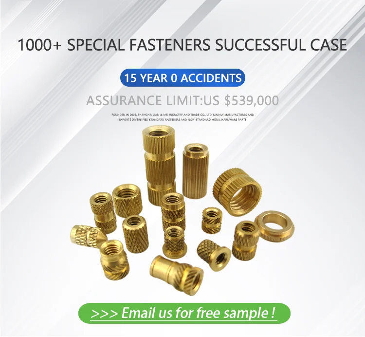 JM Brand Customized Brass Threaded Insert Nut for Plastic Wooden Mold