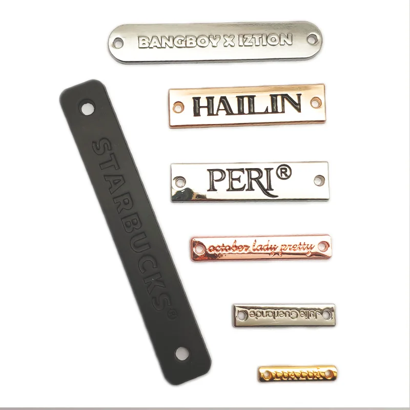 Luxury Metal Logo Tags Custom Brand Name Metal Plates High Quality Metal Logo For Clothing Bag