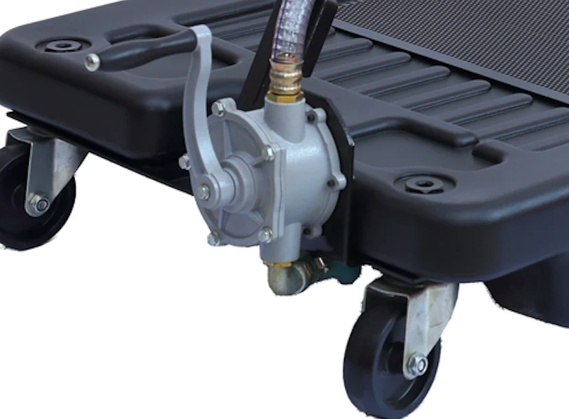 17 Gallon Low-Profile Oil Drain, Plastic oil drain tank.