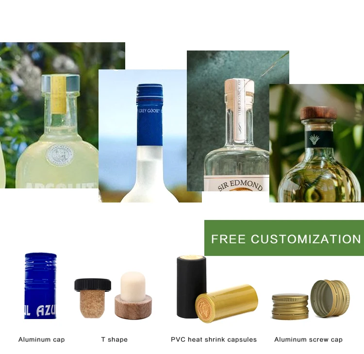 High Quality Transparent Skull Glass Bottle with Wooden Stopper Frost Finish for Whiskey Vodka Brandy Packaging Screw Cap Seal