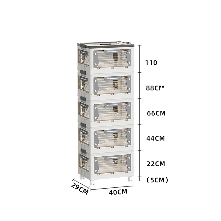 Foldable Car Trunk boxes Folding Storage Cabinet Stackable Bins with Open Front Door Collapsible container
