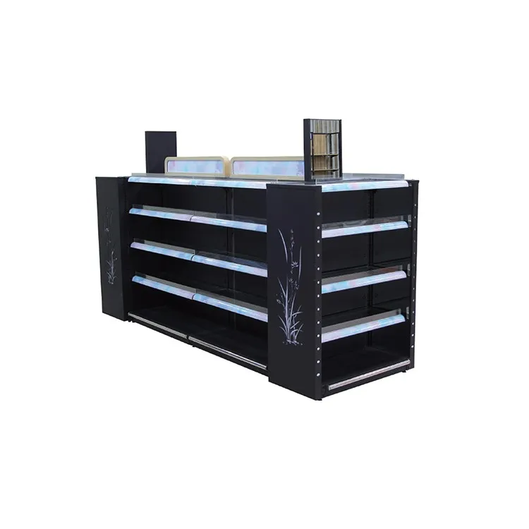 Metallic double sided used shelves vector supermarket shelf gondola