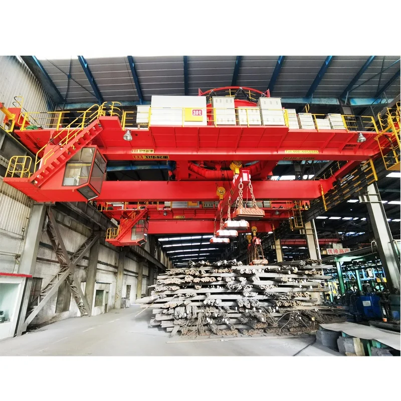 Leading Manufacturer Double Girder Workshop 10 ton 20 ton Magnetic Type Overhead Traveling Bridge Crane