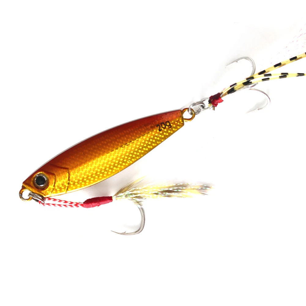 Lead Fish Metal Jig With Hooks Sinking Saltwater Freshwater Shore Paillette Knife Wobbler Artificial Fishing Lures