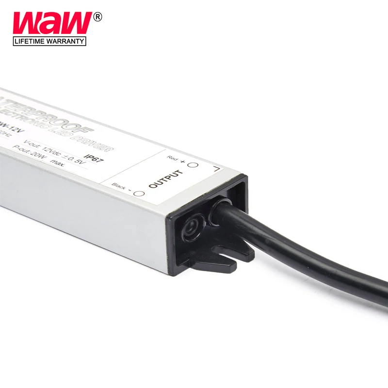 12v 20w constant voltage waterproof IP67 LED driver LED power supply for LED strips with CE,ROHS approved