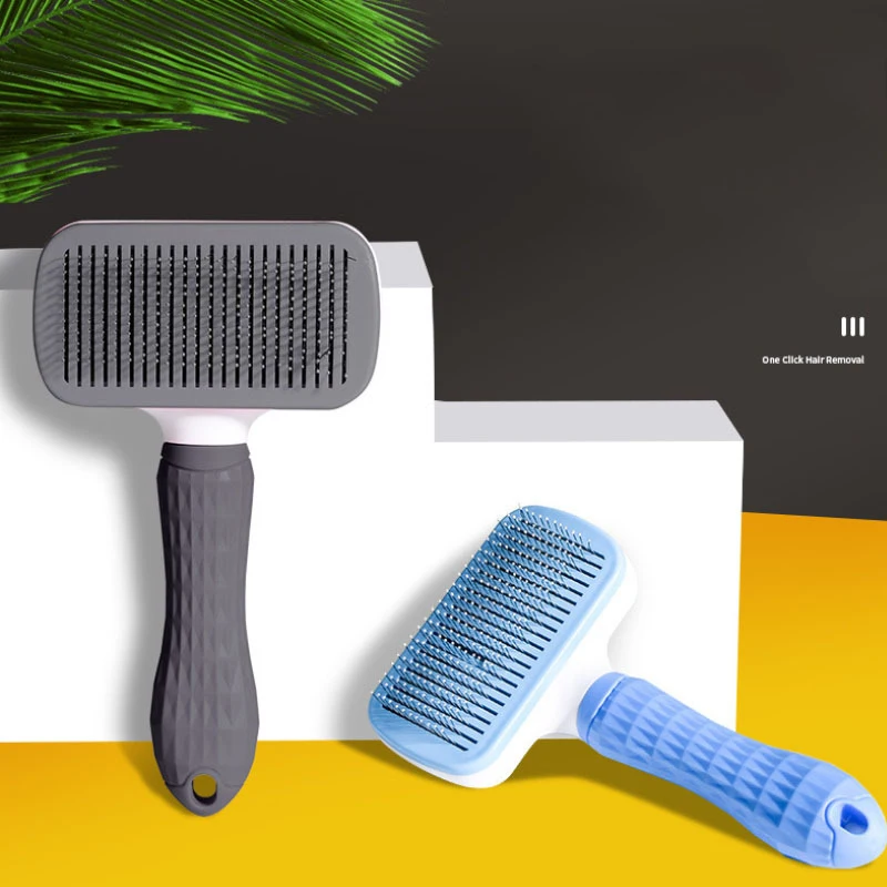 Manufacture Wholesale Custom One Botton Hair Removal Pet Grooming Tool Pet Cat Comb