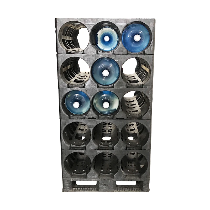 Tremendous stackability Plastic HDPE 3 Pocket 5-Gallon Modular Racking System Water Bottle Storage Holder Rack For Transport