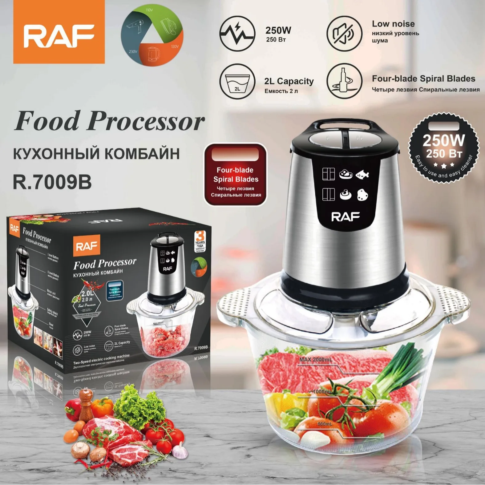 Hot Sell Cheap Factory Price Kitchen Food Meat Mincer Chopper Best Home Mini Stainless Steel 2L Electric Meat Grinder