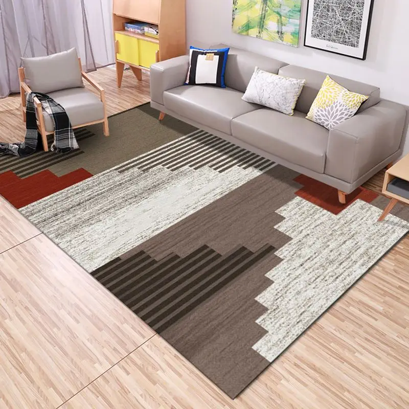 
tianjin Factory Non-slip/absorb water Polyester abstract style heat transfer printed carpet tapis de salon 