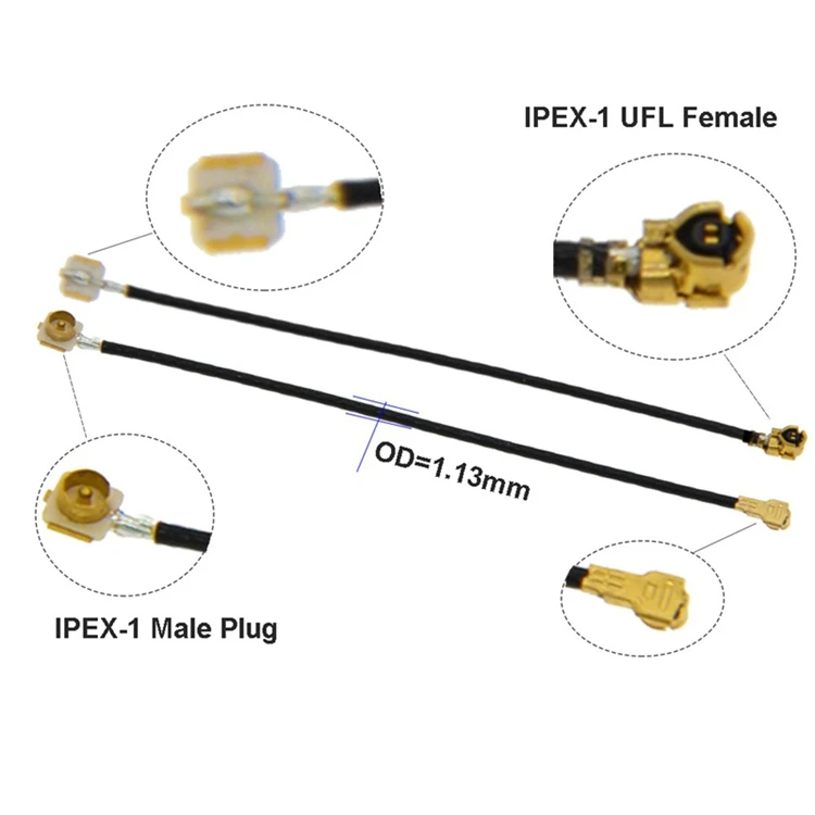 IPEX Cable Male Plug IPEX1 to IPEX4 MHF4 u.fl IPX Female Jack Connector RF 0.81 Coaxial Cable Jumper for 3G 4G Wifi 