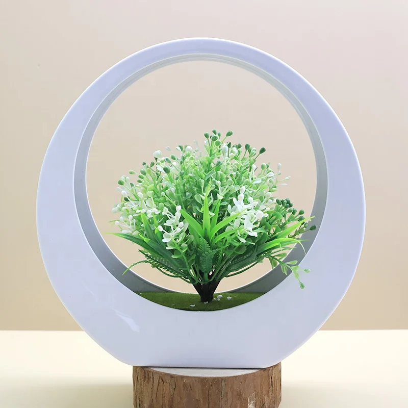 Cross-border high-end simulation green plant plastic flowerpot creative bonsai desktop ornaments simulation flowers