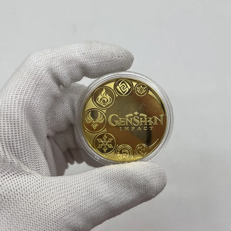 Быстрая доставка Аниме игра Genshin Impact 24K позолоченная монета в наличии