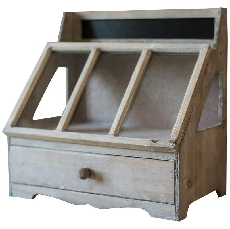 French Vintage freestyle wooden box multi-function display storage cabinet miscellaneous goods tableware jewelry literature