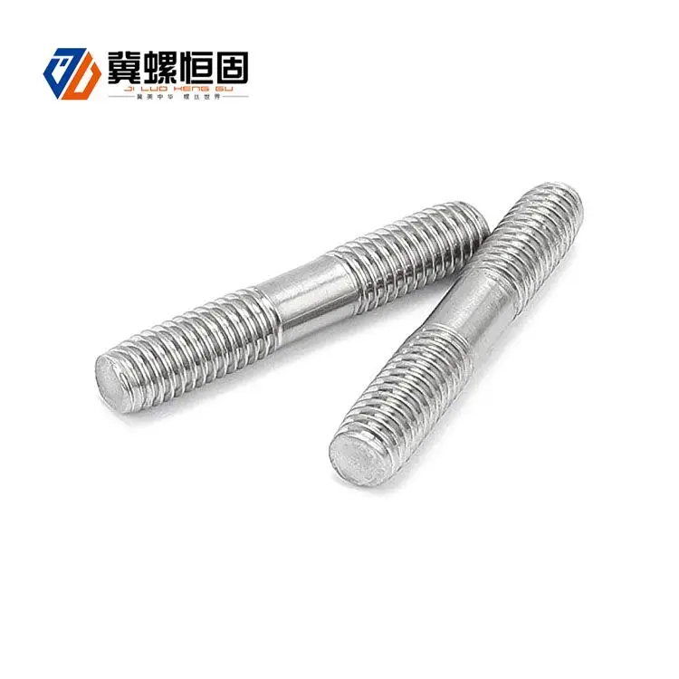 China stainless steel double threaded stud double head stud bolts