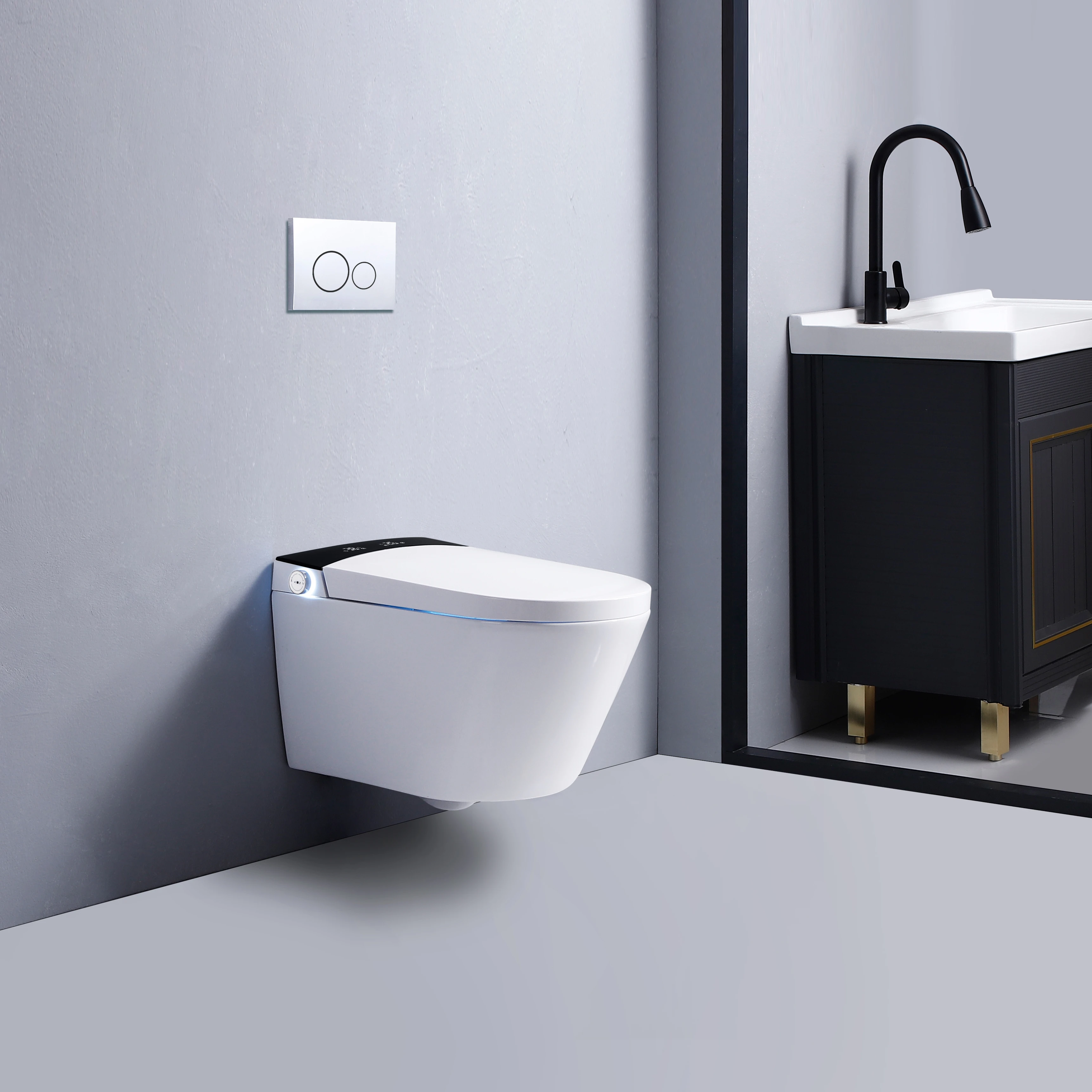 Горячая Распродажа умные унитазы Hwell скрытый цистерна Inodoro настенный керамический туалетный столик стирающийся вниз подвесные