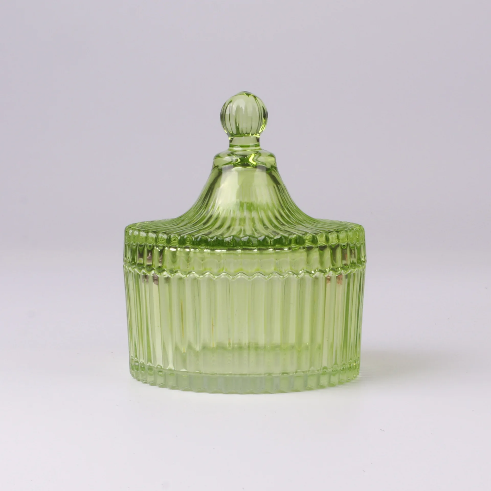 
Wholesale decorative weddings christmas with lid empty coloured glass candle jar 