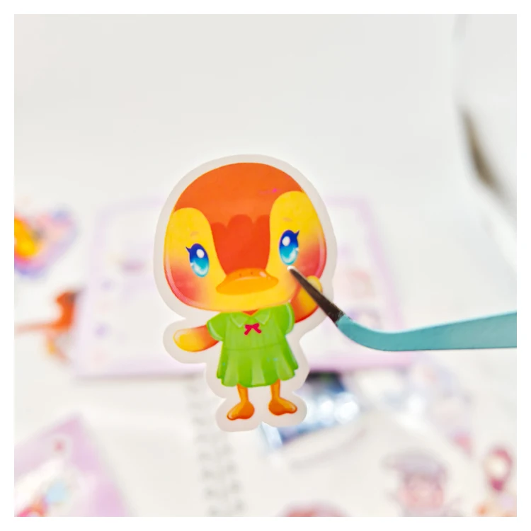 Decorative Kawaii Journal  Clear Vinyl  Animals Diary Waterproof A5 Transparent Sticker Sheet