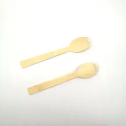 Eco-friendly  Disposable bamboo spork  Spoon Fork 2-in-1 Cutlery