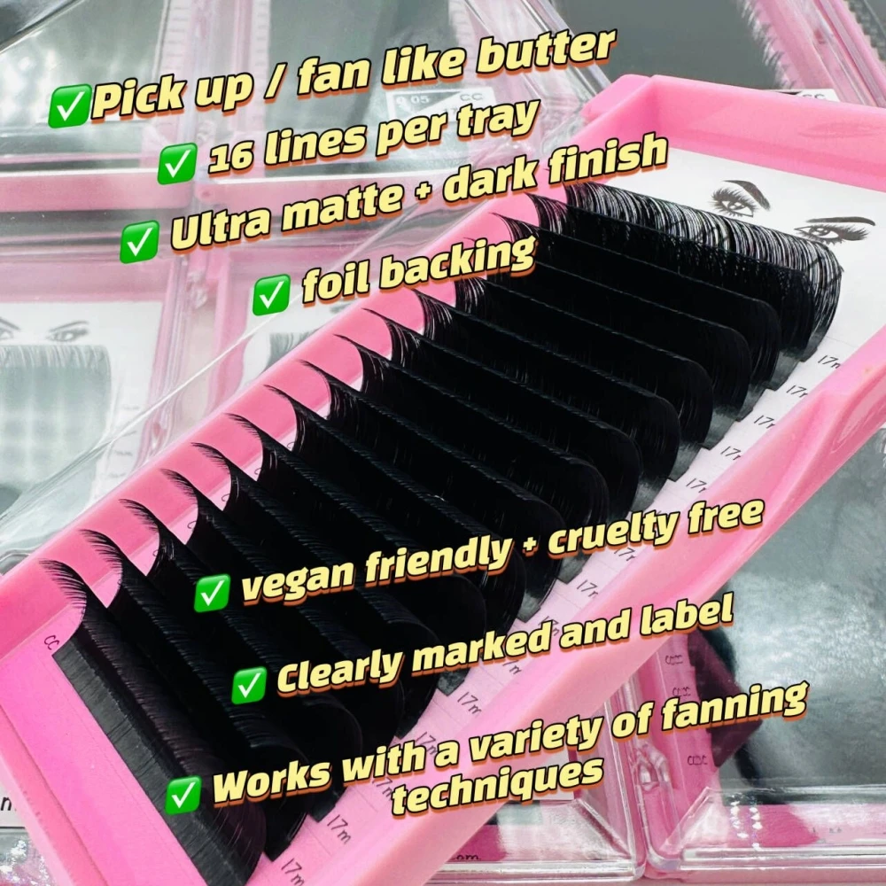 Eyelash Extension Supplies Trays Cashmere Matte Black individual lash extensions volume eyelash extension