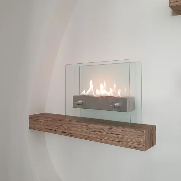 Portable glass rectangular fireplace atmosphere desktop ornaments alcohol desktop metal small stove