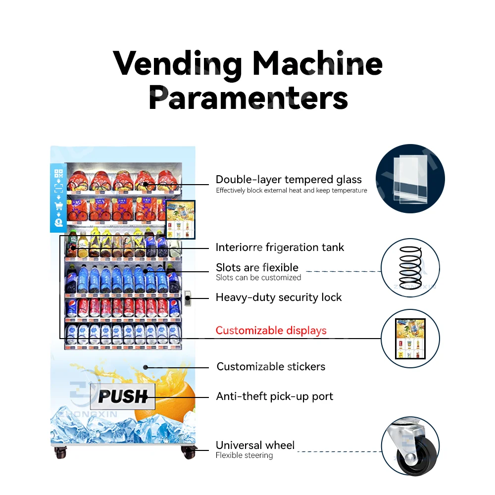 Card Operated With Lcd Advertising Players Commercial Beverage Vending Machine