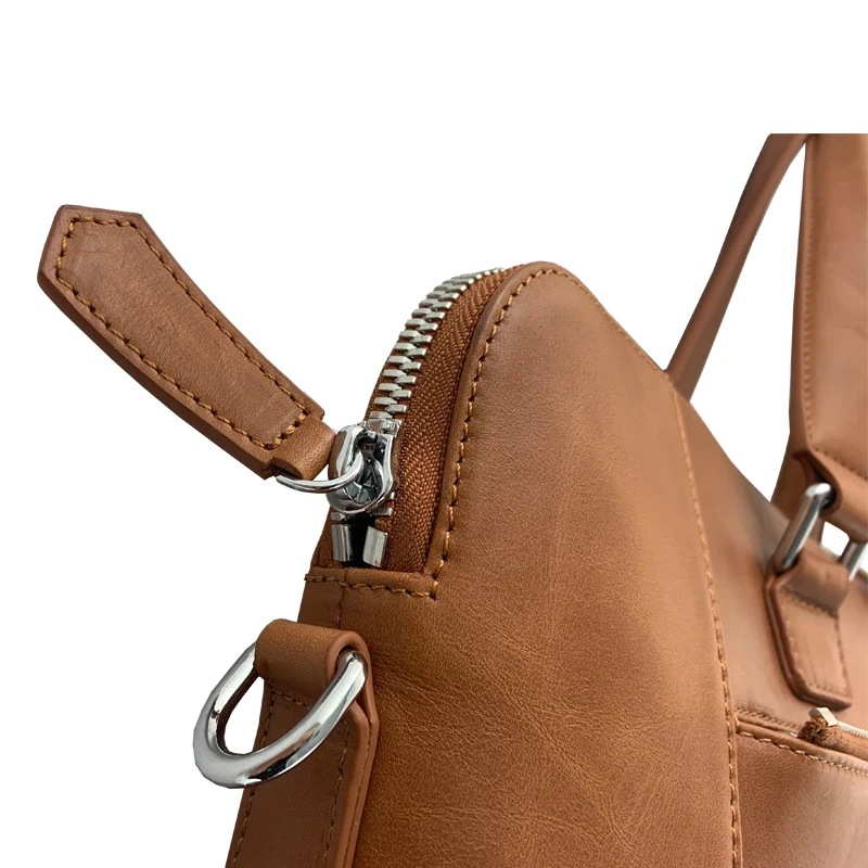 Vintage Business Computer Bag Laptops Genuine Leather Briefcase For Men