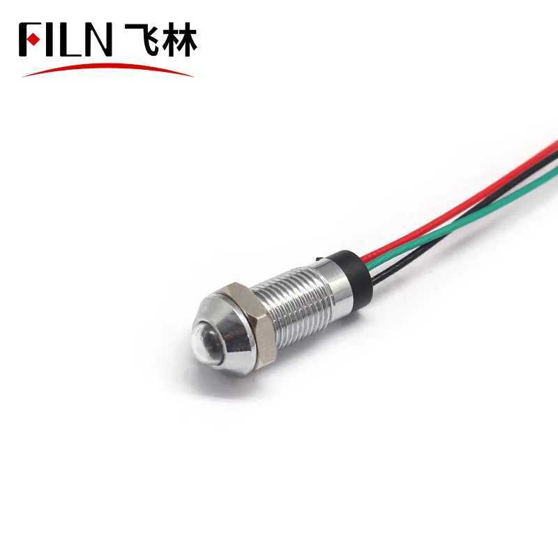 FILN 8MM HOLE RED&GREEN Red&Blue 220V 110V BI-COLOR motorcycle tail light with indicator brass copper 20cm