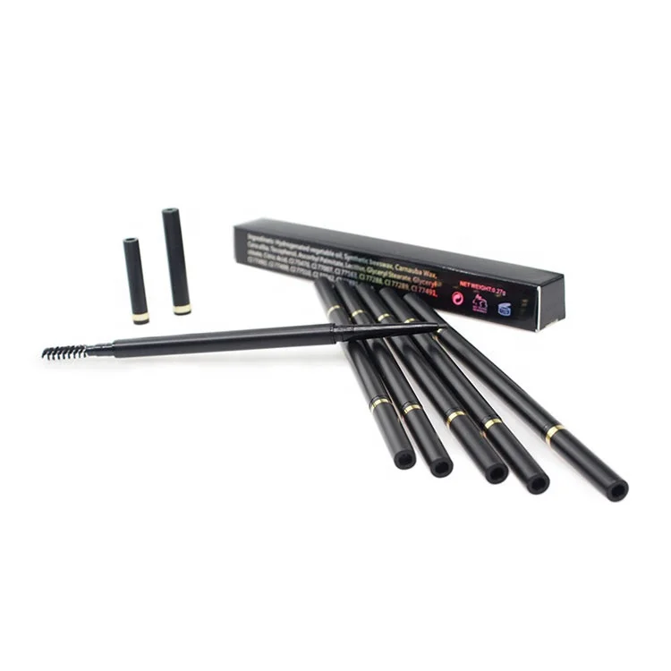 Custom High Quality 6 color Double Head Makeup Waterproof Private Label Eyebrow Pencil With Eyelash