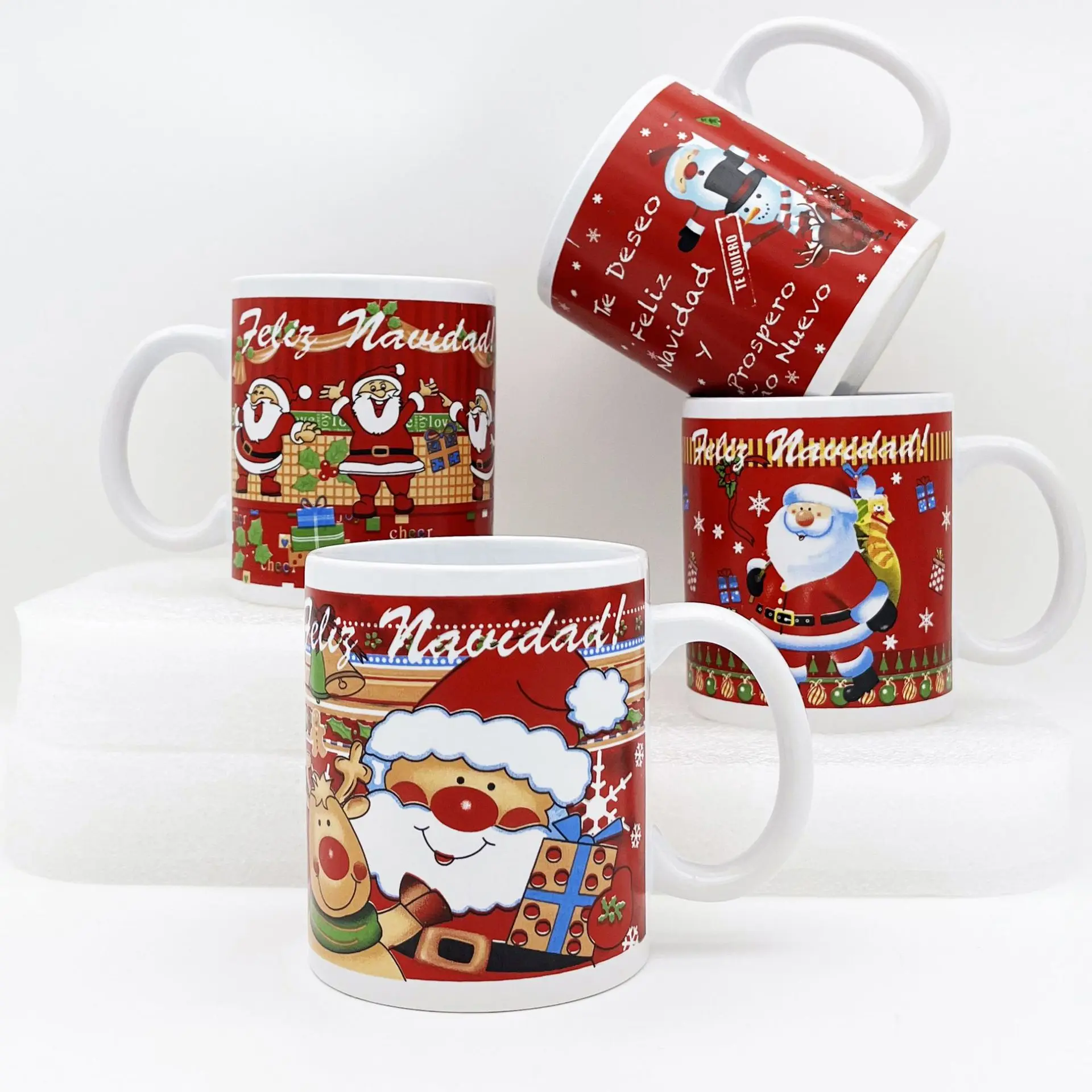Wholesale 11oz Product Coffee Cup Custom Pattern Ceramic Coffee Mug Sublimation Christmas Cup